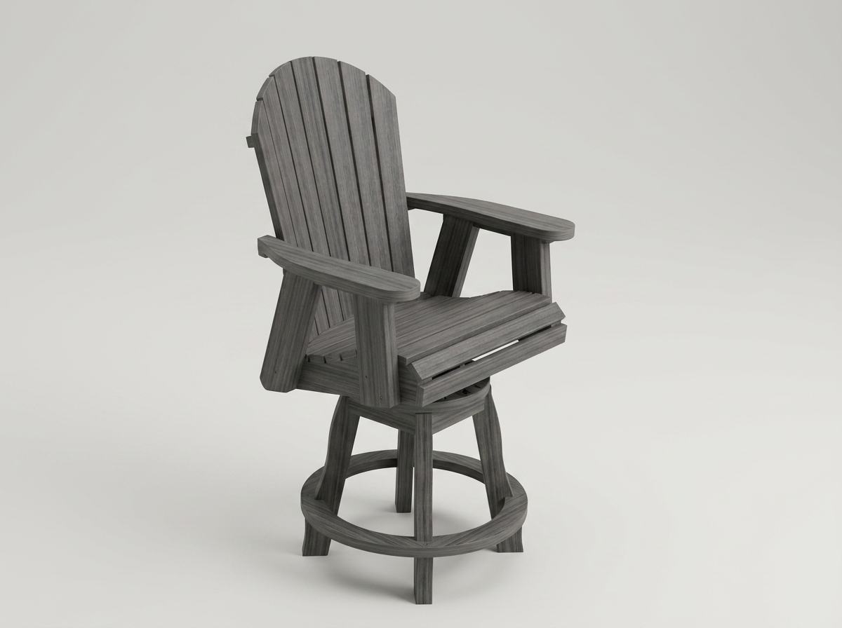 Fanback Swivel Counter Arm Chair